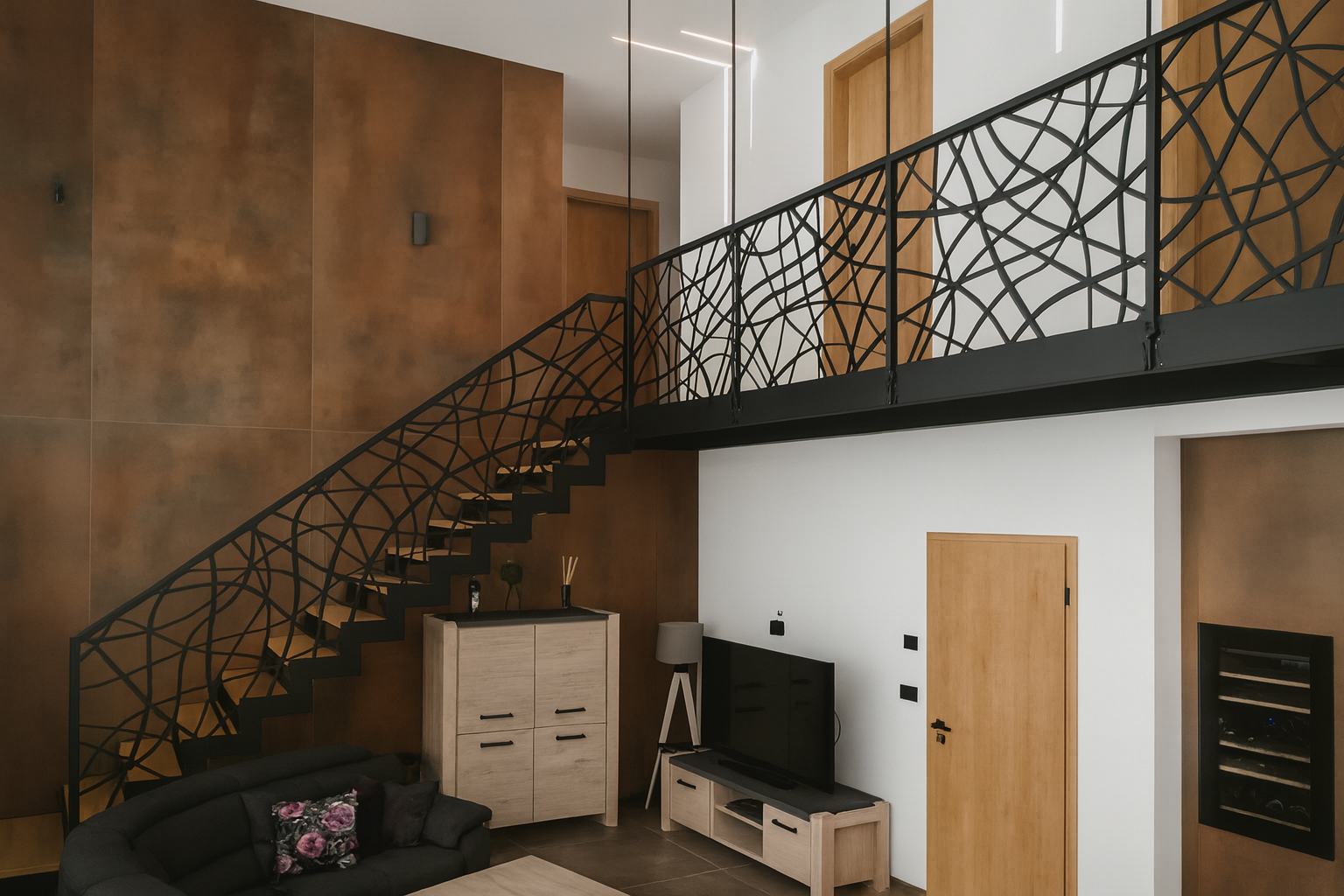 Escalier métallique sur mesure réalisé par la Ferronnerie Jacob